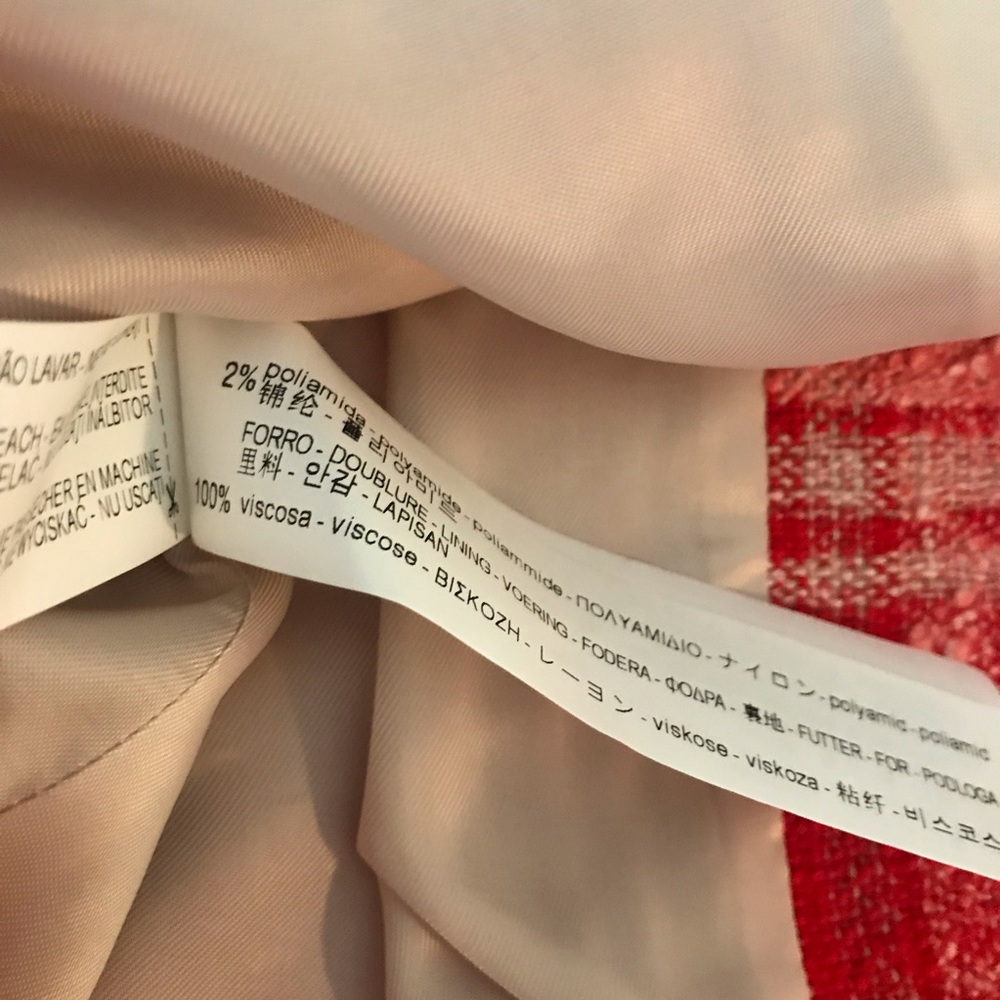 NWOT Zara Red Plaid Tweed Jacket - Picture 10 of 10
